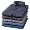Extra-large and plump men's shirts, pure cotton long-sleeved men's large-sized shirts, all-cotton loose men's inch shirts Item Picture